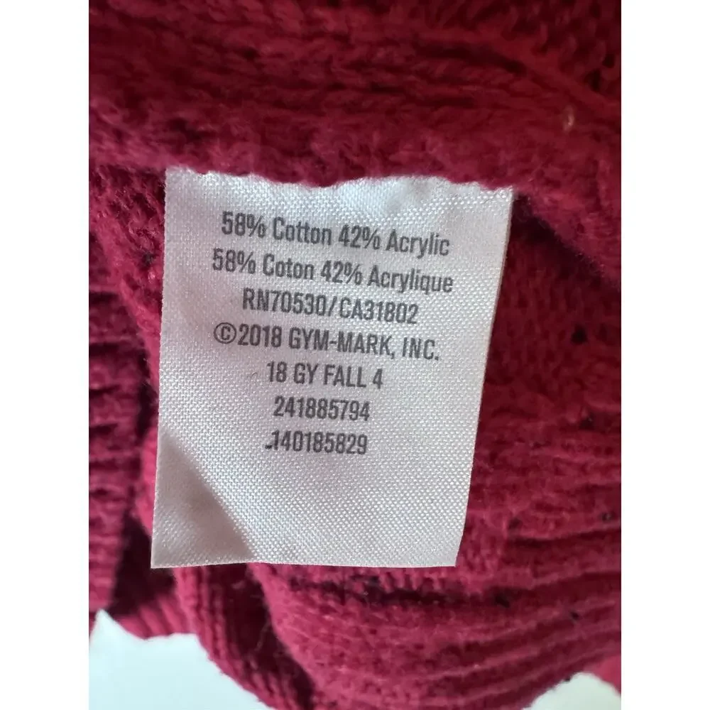 Gymboree Kids Crewneck Cable Knit Red Sweater Sz 7-8